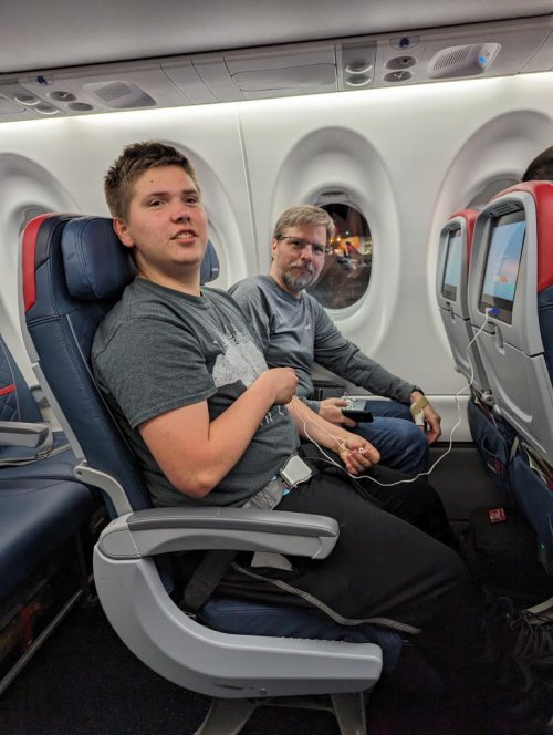 On the plane!