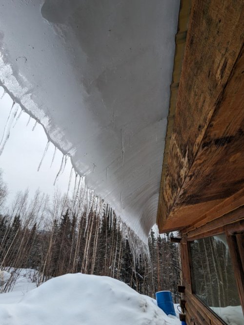 Sliding off the roof!