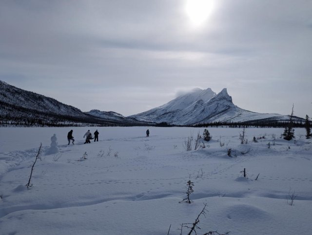 Walking out on a frozen lake