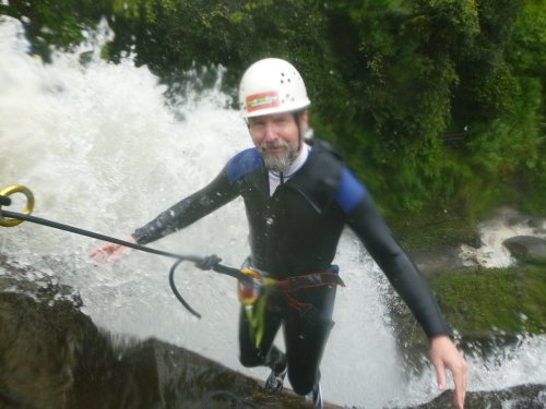 Over the edge of the last waterfall.