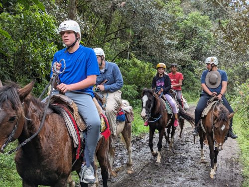 Horseback riding towards the volcano