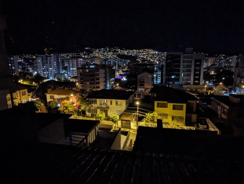 Quito balcony view at night