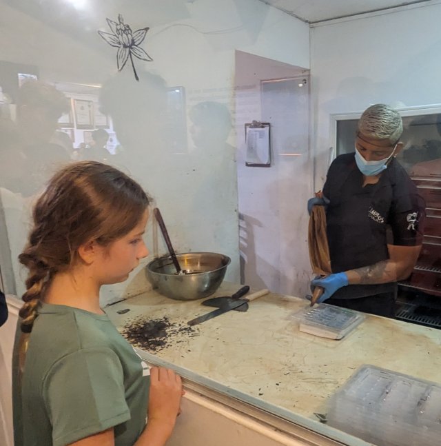 Watching chocolate get made