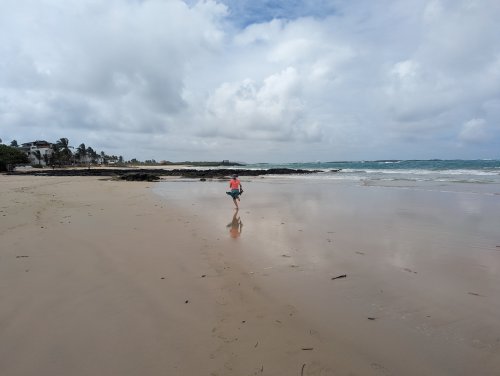 Running on the beach