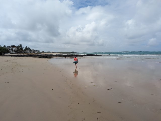 Running on the beach