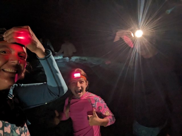 Cold water in a cave is fun!