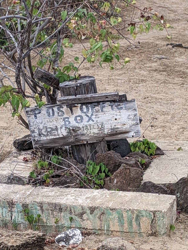 Galapagos barrel post office